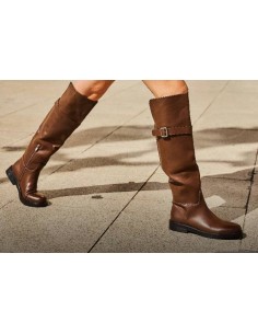 Bottes cuissardes simili cuir marron chocolat Brigitte