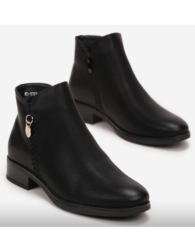 Bottines Femme Noires à Boucle Dorée – Chic et Confort 2026
