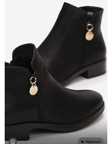 Bottines Femme Noires à Boucle Dorée – Chic et Confort 2026